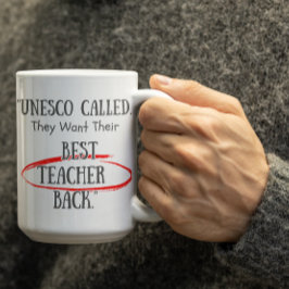 Customizable UNESCO asking for their Bestteachers  Kaffeetasse
