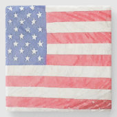 Customizable USA American Flag Marble Coaster Set  Steinuntersetzer (Vorderseite)