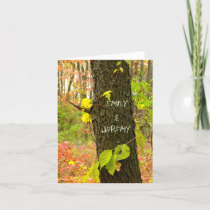 CUSTOMIZABLE VALENTINE //TREE WITH "CARVED" NAMES/ FEIERTAGSKARTE