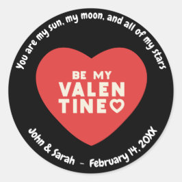 Customizable Valentine's Day Heart Runder Aufkleber