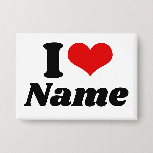 Customizable Valentines Day I love Heart Custom Button (Vorderseite)