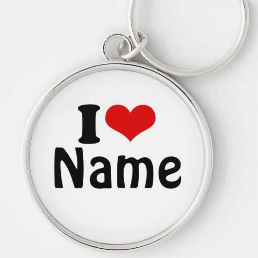 Customizable Valentines Day I love Heart Custom Schlüsselanhänger (Vorne)