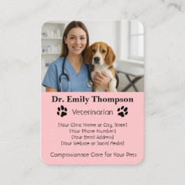 Customizable Veterinarian Business Card – Photo Visitenkarte