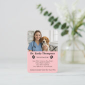Customizable Veterinarian Business Card – Photo  Visitenkarte (Stehend Vorderseite)