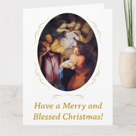 Customizable Vintage Nativity Christmas Karte