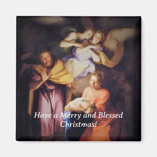 Customizable Vintage Nativity Christmas  Magnet (Vorne)