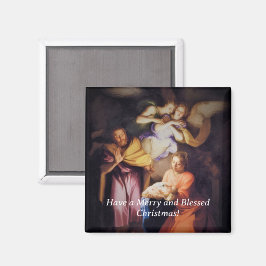 Customizable Vintage Nativity Christmas  Magnet