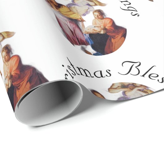 Customizable Vintage Nativity Geschenkpapier (Rolleneckpunkt)