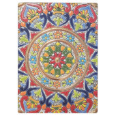 Customizable Vintage Spanish Tile Klemmbrett (Rückseite)
