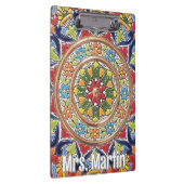 Customizable Vintage Spanish Tile Klemmbrett (Rechts)