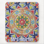 Customizable Vintage Spanish Tile Mousepad (Vorne)