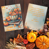 Customizable Vintage Style Thanksgiving Greeting Feiertagskarte
