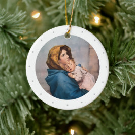 Customizable Virgin Mary Christmas Keramik Ornament