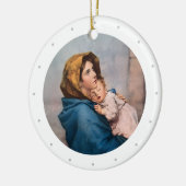 Customizable Virgin Mary Christmas Keramik Ornament (Links)