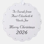 Customizable Virgin Mary Paper Ornament Card (Rückseite)