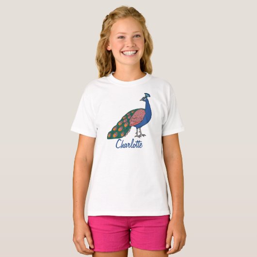 customizable Vivid Humble Peacock T-Shirt (Vorne ganz)