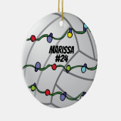 Customizable Volley Ball with Holiday Lights  Keramik Ornament (Rechts)