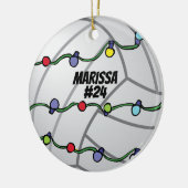 Customizable Volley Ball with Holiday Lights  Keramik Ornament (Links)