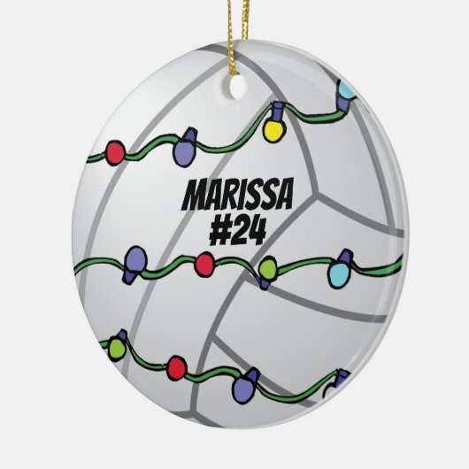 Customizable Volley Ball with Holiday Lights Keramik Ornament (Links)