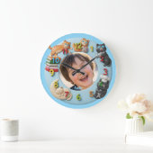 Customizable Wall Clock for Kids with Funny Cats Große Wanduhr (Zuhause)