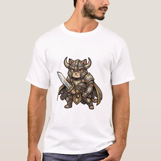 Customizable Warrior Cat Tee – Unique Bold Graphic (Vorderseite)