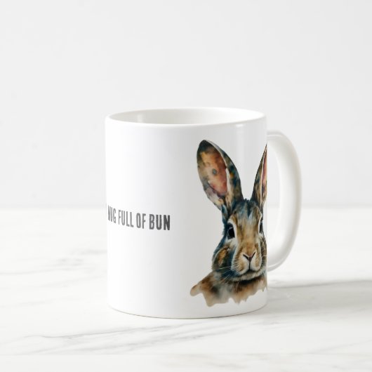 Customizable Watercolor Rabbit Portrait Mug Kaffeetasse (VorderseiteRechts)