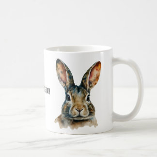 Customizable Watercolor Rabbit Portrait Mug Kaffeetasse