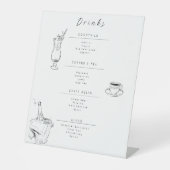 Customizable Wedding Drinks Menu Sign Sockelschild (Vorderseite)