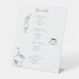Customizable Wedding Drinks Menu Sign Sockelschild