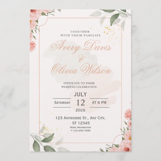 Customizable Wedding Invitation – Elegant  Einladung (Vorderseite)