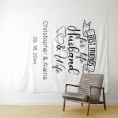 Customizable Wedding Quote Backdrop Wandteppich (Beispiel (Horizontal))