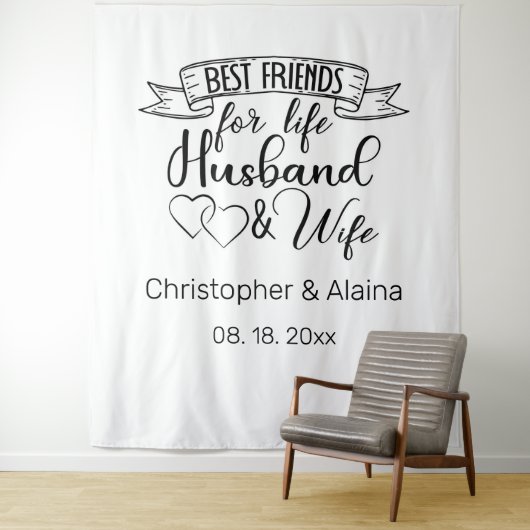 Customizable Wedding Quote Backdrop Wandteppich (Beispiel)