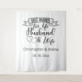 Customizable Wedding Quote Backdrop Wandteppich (Vorderseite)