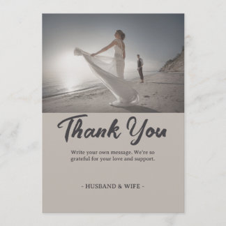 Customizable Wedding Soft Neutral Coastal Dankeskarte