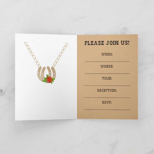 CUSTOMIZABLE Western Wedding INVITATION Einladung (Innenseite)