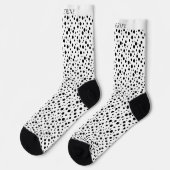 Customizable White and Black Polka Dot Design Socken (Linkes Detail)