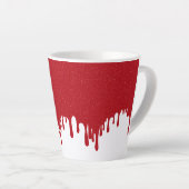 Customizable White Drip Tomato Red Latte Mug Milchtasse (Rechte Ecke)