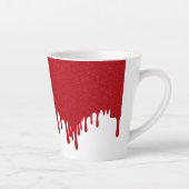 Customizable White Drip Tomato Red Latte Mug Milchtasse (Rechts)