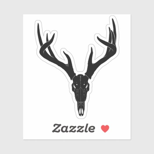 Customizable White-Tailed Deer Skull Aufkleber (Blatt)