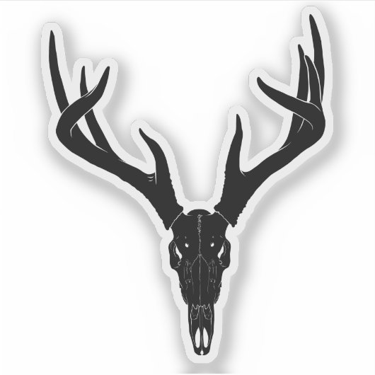 Customizable White-Tailed Deer Skull Aufkleber (Vorderseite)
