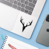 Customizable White-Tailed Deer Skull Aufkleber (Laptop mit iPhone)