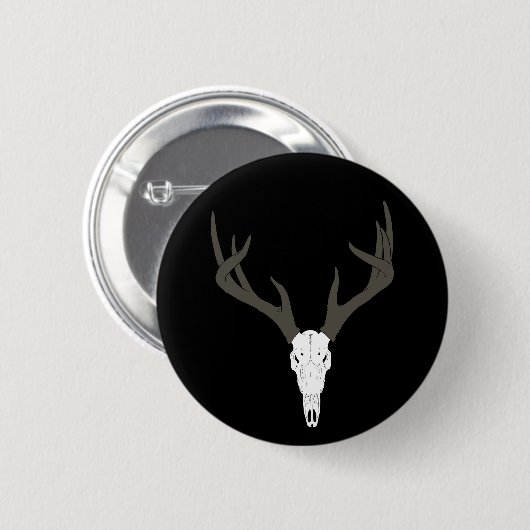 Customizable White-Tailed Deer Skull Button (Vorne & Hinten)
