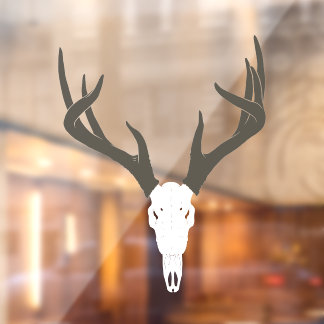 Customizable White-Tailed Deer Skull Fensteraufkleber