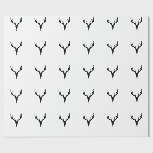 Customizable White-Tailed Deer Skull Geschenkpapier (Flach)