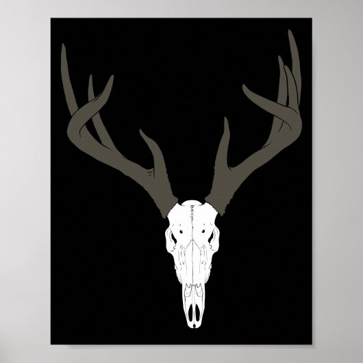 Customizable White-Tailed Deer Skull Poster (Vorne)