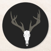 Customizable White-Tailed Deer Skull Runder Pappuntersetzer (Vorderseite)