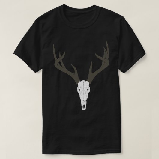 Customizable White-Tailed Deer Skull T-Shirt (Design vorne)