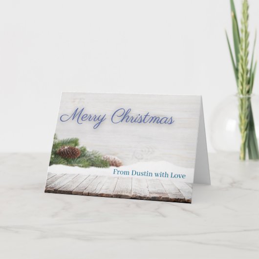 Customizable Winter Snow Christmas Card Holiday Karte (Vorderseite)