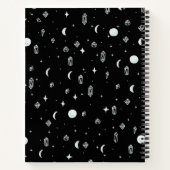 Customizable Witchy Moon and Stars Pattern Notizblock (Rückseite)