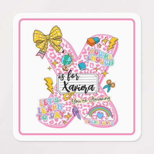 Customizable “X is for” Alphabet Art – Inspiration Etiketten (Design 1)